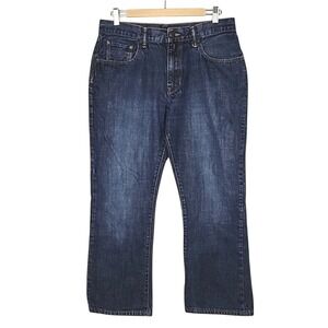 Gap Men's 1969 Dark Wash Fade Bootcut Denim Blue Jeans 33
